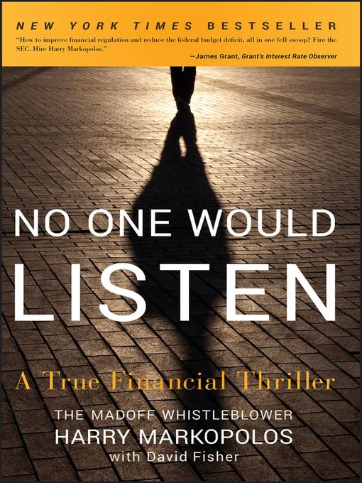 Title details for No One Would Listen by Harry Markopolos - Wait list